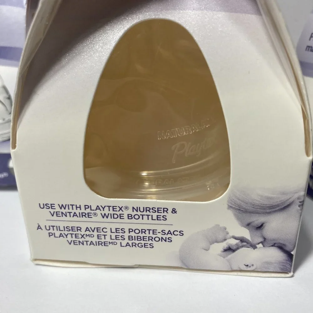 Playtex NaturaLatch Slow Flow Silicone Nipples Baby Bottle 0-3M+ (4) 2 Packs